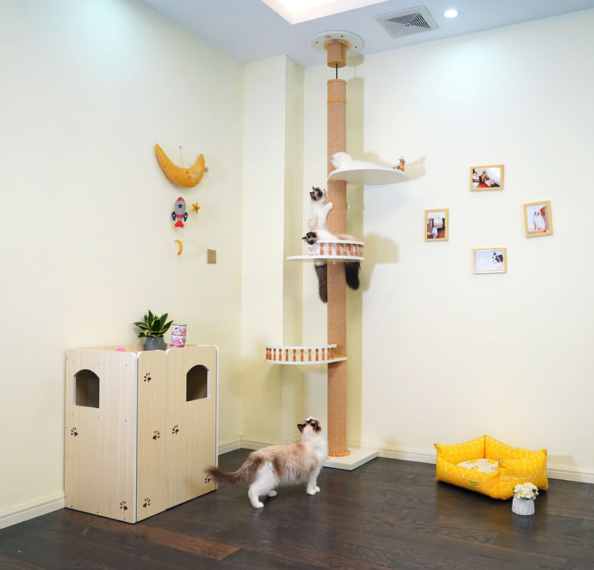 Techo de madera grande de Cat Climbing Tree Floor To que juega la casa los 82*40*87cm
