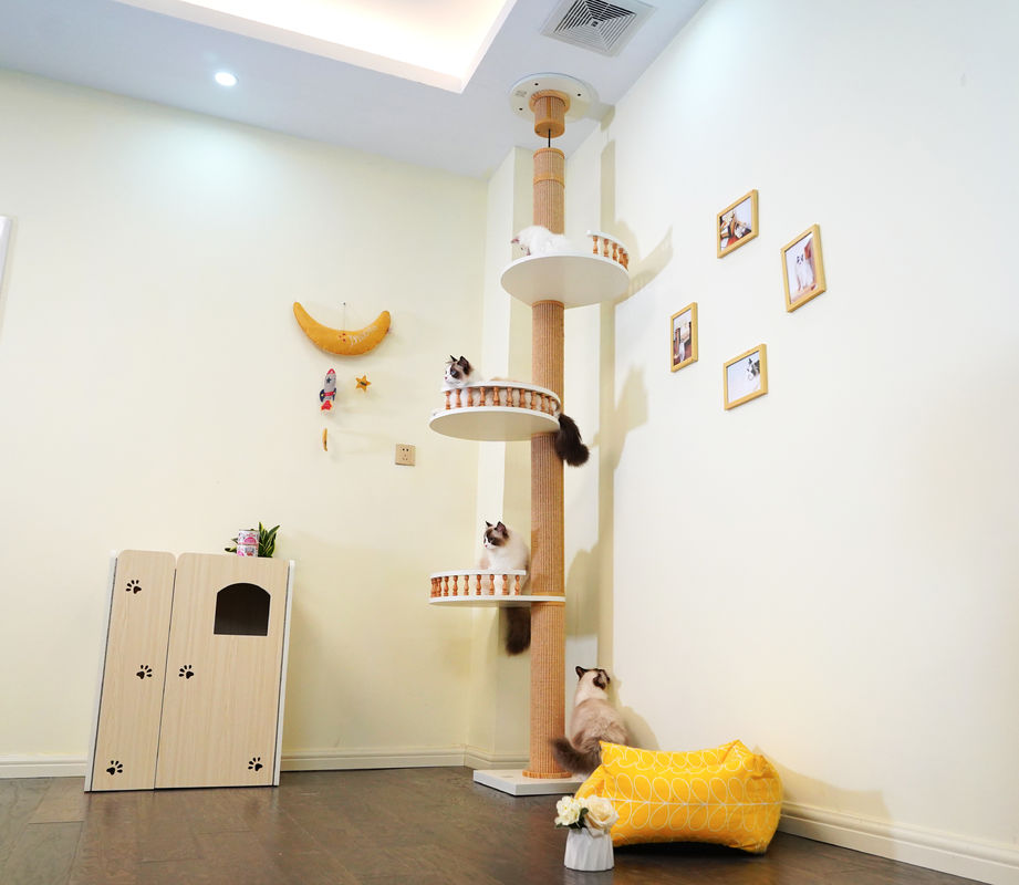 Techo de madera grande de Cat Climbing Tree Floor To que juega la casa los 82*40*87cm