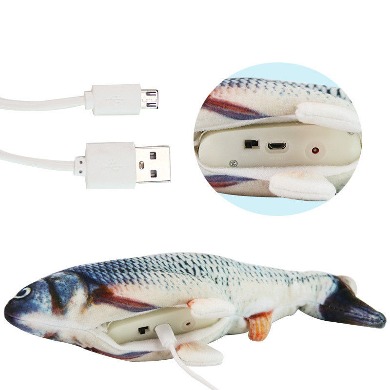 El pescado flojo eléctrico Cat Toy Simulation Wiggle Fish Catnip juega la felpa que el pescado móvil interactivo del baile juega para los gatos