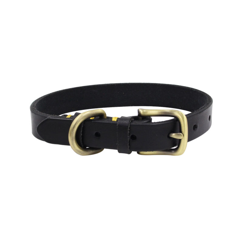 El hardware de costura hecho a mano del cobre del cuello del entrenamiento del perro primero acoda el cuello de perro del cuero del cuello del zurriago