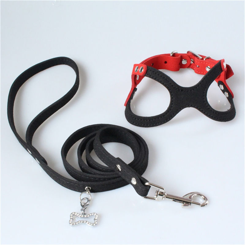 Hallupets Mesh Padded Collar Leash Harness suave fijó el pecho del perro y la tracción trasera