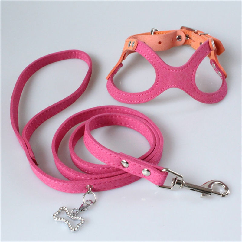 Hallupets Mesh Padded Collar Leash Harness suave fijó el pecho del perro y la tracción trasera