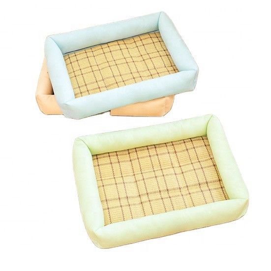Cama de enfriamiento el dormir del perrito de la cama 650g de Straw Bamboo Cozy Summer Dog