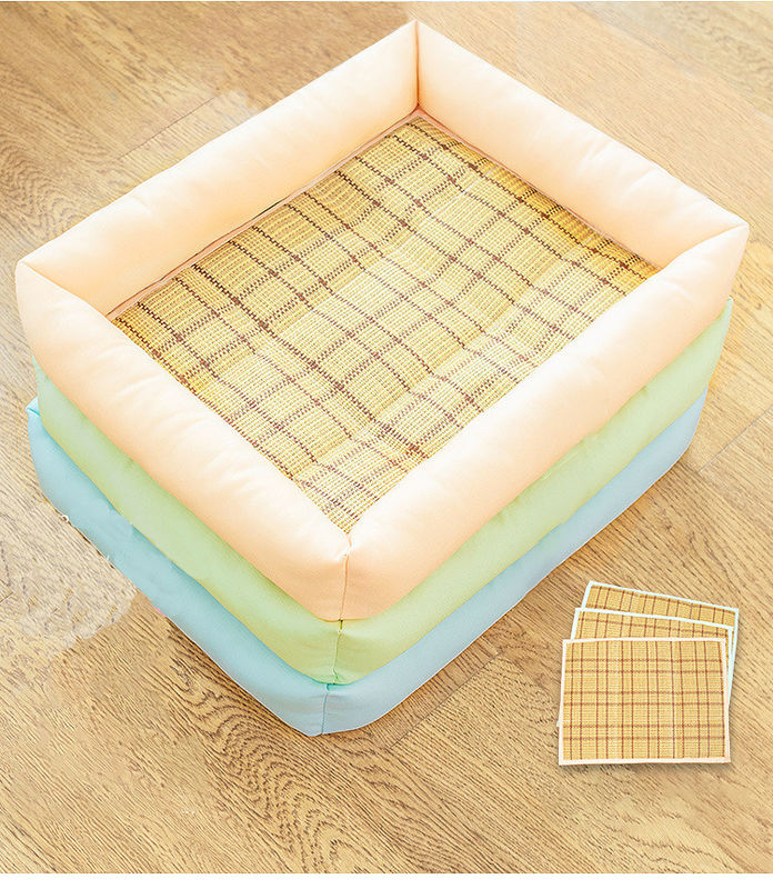 Cama de enfriamiento el dormir del perrito de la cama 650g de Straw Bamboo Cozy Summer Dog
