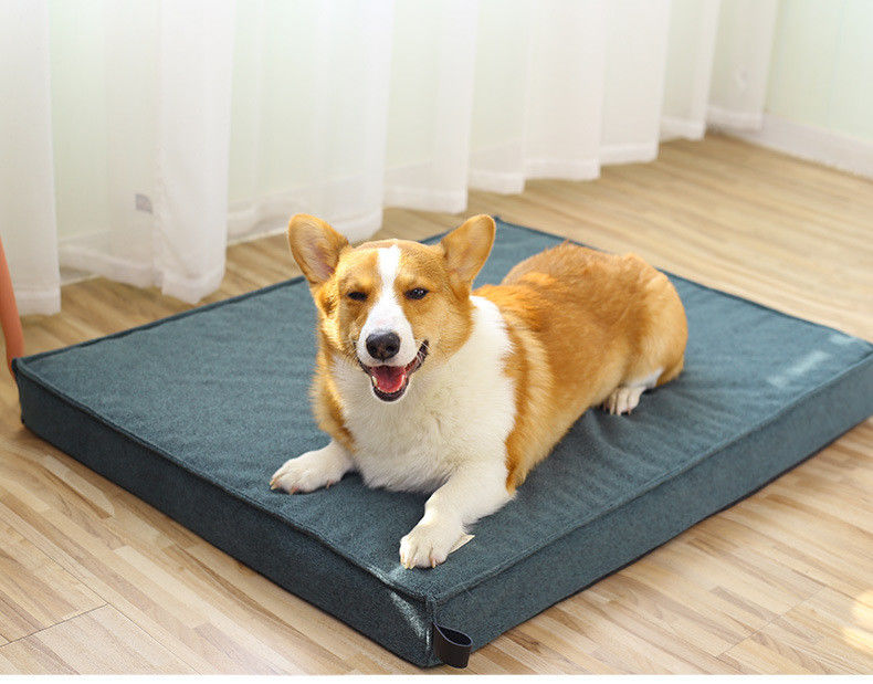 El perro ortopédico de la espuma de la memoria acuesta el colchón lavable impermeable grueso de las camas del animal doméstico con la cubierta desprendible