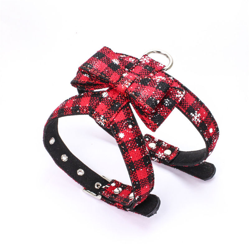 Sistema popular del cuello de la correa de perro de la cuerda del arnés de la corbata de lazo de la Navidad de la venta caliente