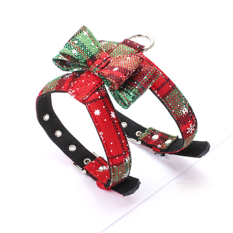 Sistema popular del cuello de la correa de perro de la cuerda del arnés de la corbata de lazo de la Navidad de la venta caliente
