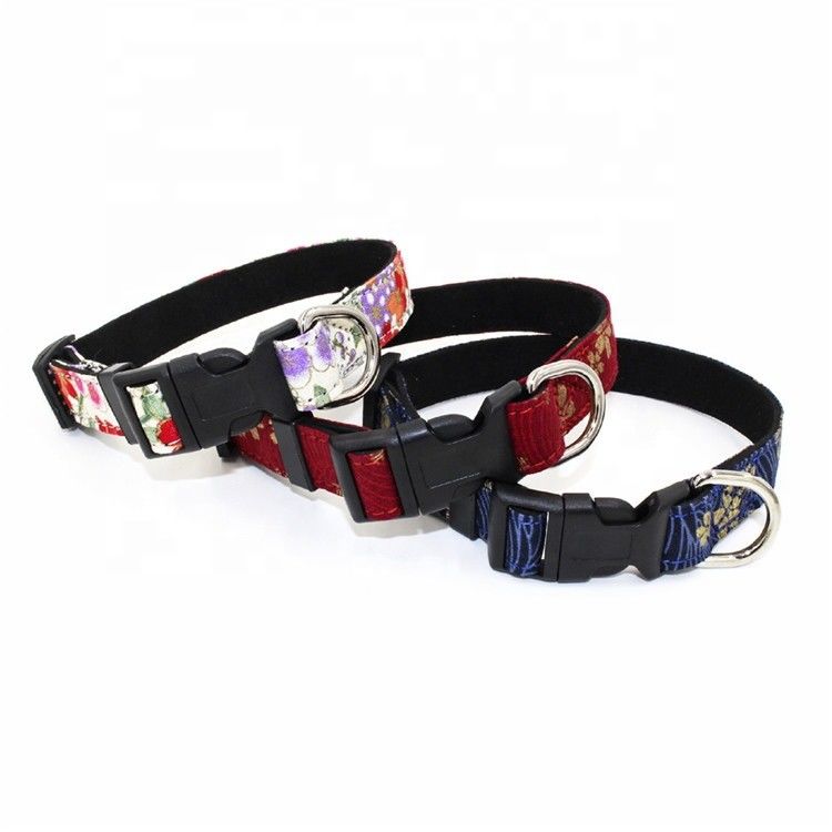 Arnés impreso del correo del cuello de Sakura Suede Substrate Puppy Dog fijado con estilo japonés de los anillos en D