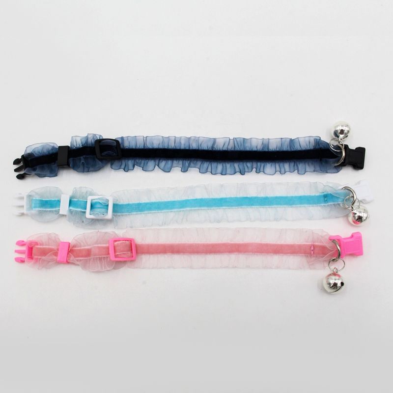 Cordón de nylon de lujo cómodo Cat Dog Collars ajustable con Bell