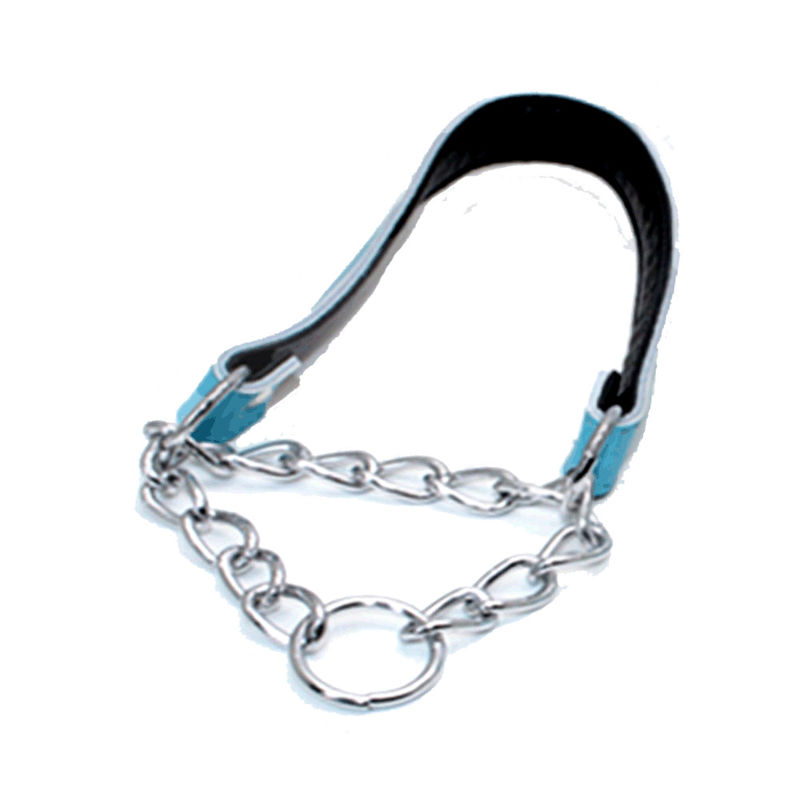 Los pequeños perros grandes populares personalizados cubren el cuello de perro con cuero del collar de la cadena del cuello