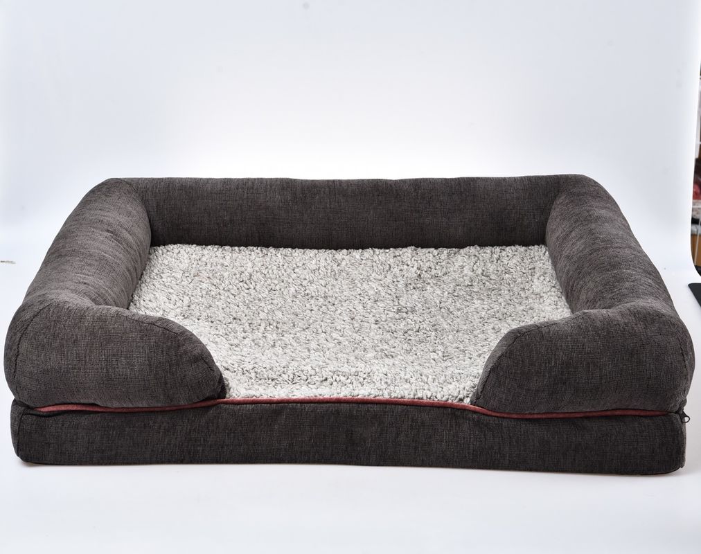 Sofá ortopédico de lujo grande del sofá de la cama del perro de la guarnición de la prenda impermeable con la cubierta lavable desprendible
