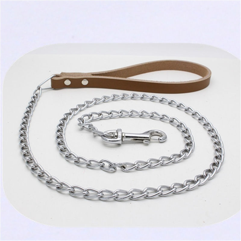 Hacer juego la cadena Chrome del cuello del perro del zurriago plateó la cadena de la correa de perro de la tracción del hierro
