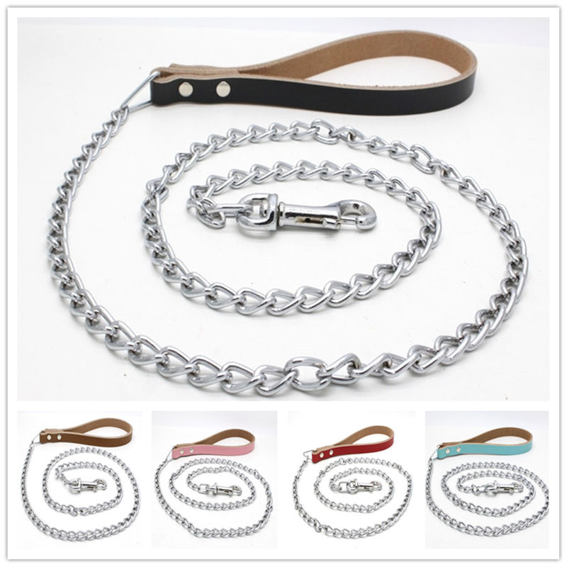 Hacer juego la cadena Chrome del cuello del perro del zurriago plateó la cadena de la correa de perro de la tracción del hierro