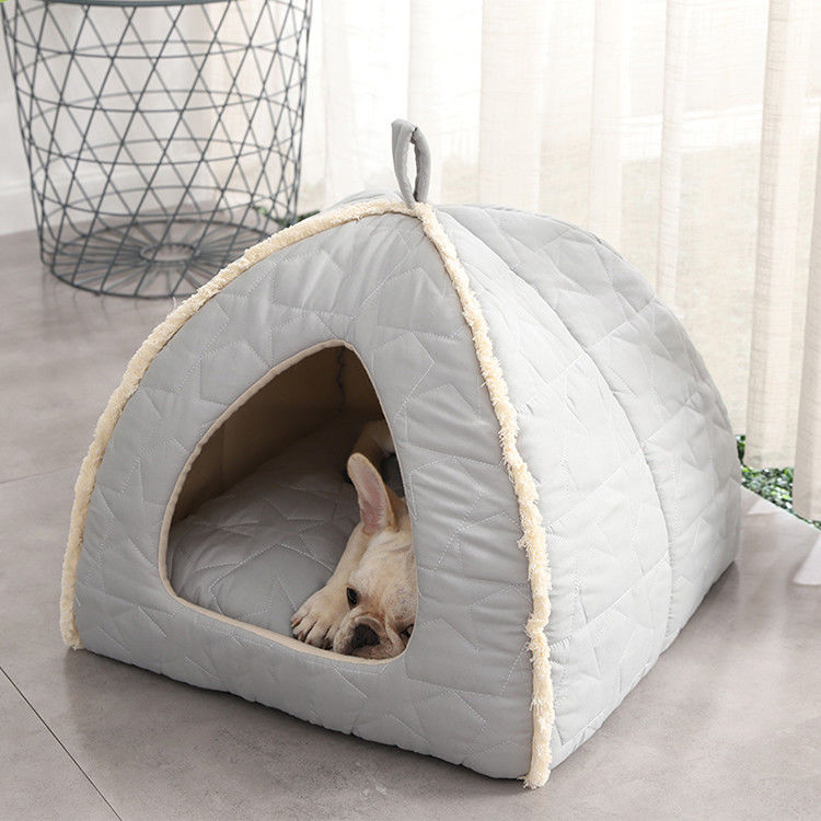 Tienda del animal doméstico de la felpa con el iglú inferior Cat House Kennel del resbalón desmontable de Mat Dog Bed With Non de la cremallera