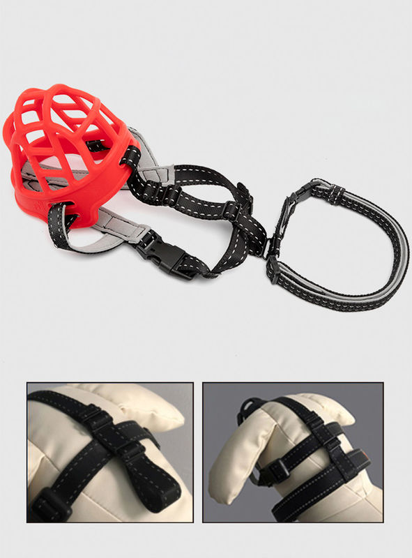 Cubierta respirable de la boca del perro del bozal de la cesta del silicón del bozal del perro con las correas ajustables para día y noche Anti-morder