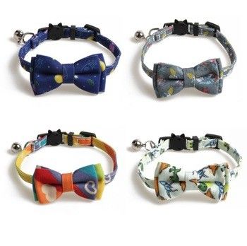 Animal doméstico ajustable Cat Collar Breakaway con la corbata de lazo y Bell lindas para Kitty y algunos perritos