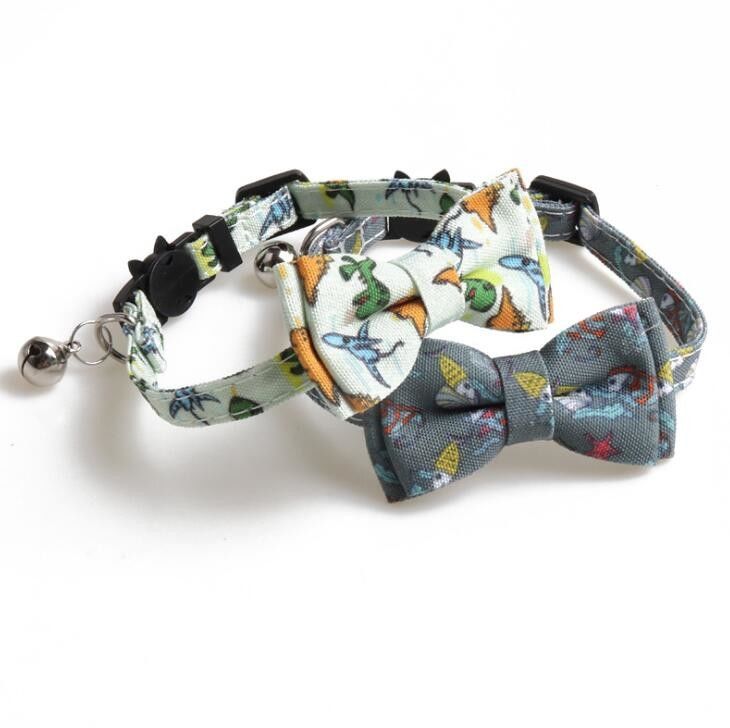 Animal doméstico ajustable Cat Collar Breakaway con la corbata de lazo y Bell lindas para Kitty y algunos perritos