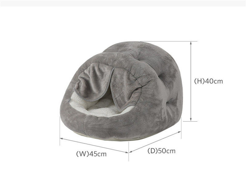 El animal doméstico sentido de la cama del perro acuesta la perrera semicerrada cómoda del animal doméstico de la cortina de lujo de Cat Cave Plush Yurt Door