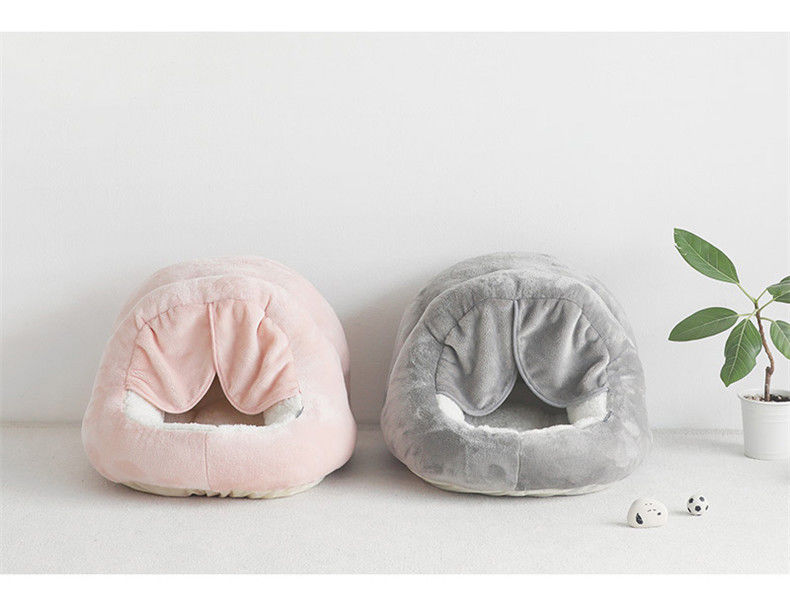 El animal doméstico sentido de la cama del perro acuesta la perrera semicerrada cómoda del animal doméstico de la cortina de lujo de Cat Cave Plush Yurt Door