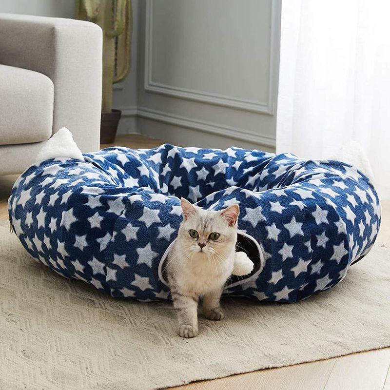 Bola central de Cat Tunnel With Bed With Mat Dog Collapsible With Fun de la diversión para el perrito de los gatitos del animal doméstico