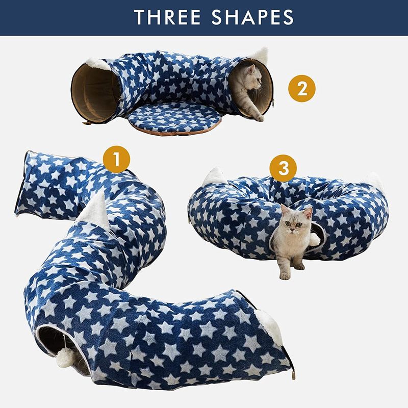 Bola central de Cat Tunnel With Bed With Mat Dog Collapsible With Fun de la diversión para el perrito de los gatitos del animal doméstico