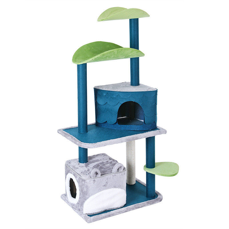 Nivel de lujo de Cat Climbing Frame Tree Multi de la seguridad con la cueva que rasguña el tamaño los 61*41*132cm de los postes M