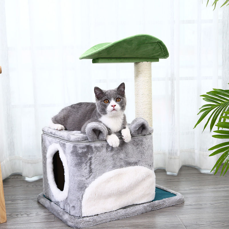 Nivel de lujo de Cat Climbing Frame Tree Multi de la seguridad con la cueva que rasguña el tamaño los 61*41*132cm de los postes M