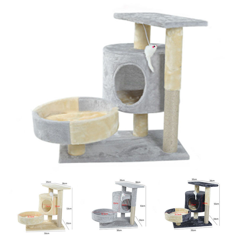Propiedad horizontal llana multi Cat Climber Tower Sisal Large de madera Cat Scratching Post