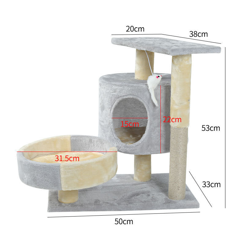 Propiedad horizontal llana multi Cat Climber Tower Sisal Large de madera Cat Scratching Post