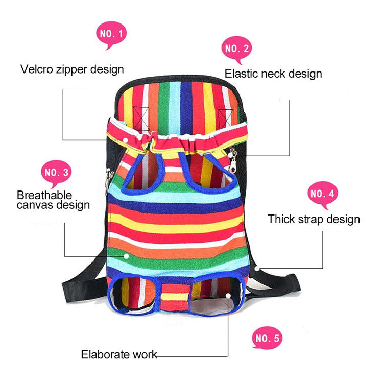Piernas fuera de las manos Front Dog Carrier Backpack Travel ajustable libre para el pequeño perrito medio