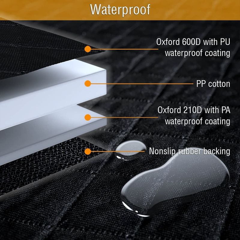 Funda de asiento trasera montada vehículo Mat Black Waterproof del perro el 137*147cm