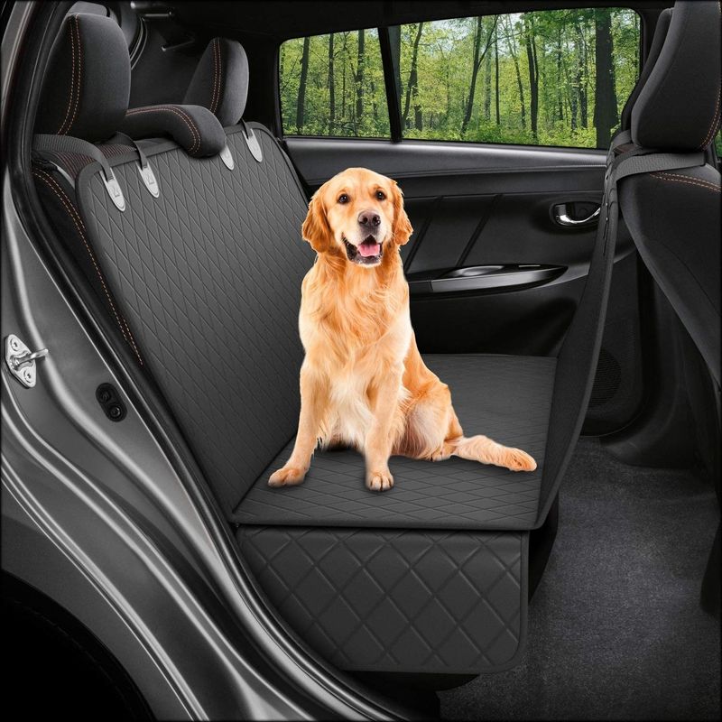 Funda de asiento trasera montada vehículo Mat Black Waterproof del perro el 137*147cm