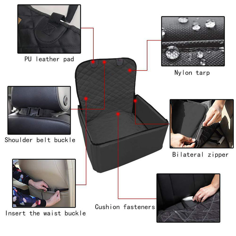 Asiento de carro portátil del aumentador de presión del perro de la mejora con el clip en la prenda impermeable 1000g del correo de la seguridad