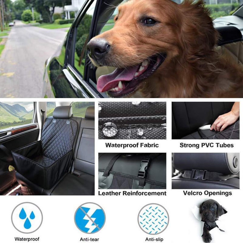 Asiento de carro portátil del aumentador de presión del perro de la mejora con el clip en la prenda impermeable 1000g del correo de la seguridad