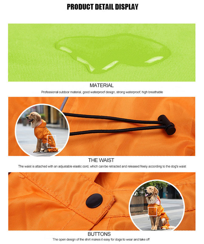 Traje reflexivo respirable caliente de la lluvia del perro del impermeable S-XXL del perro amarillo del invierno
