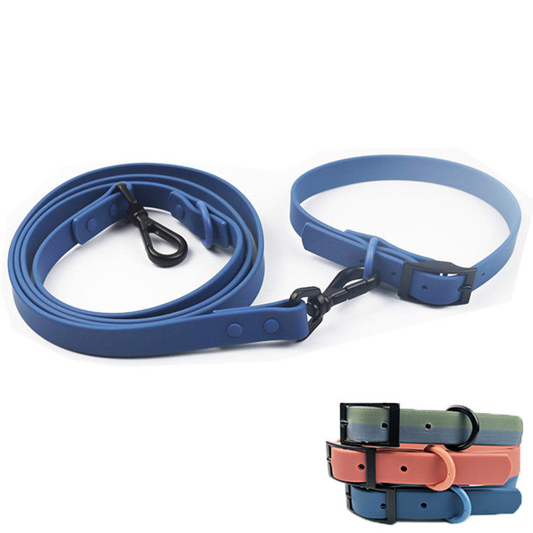 Prenda impermeable revestida de cuero suave durable exclusiva del sistema del cuello y del correo de perro del Pvc