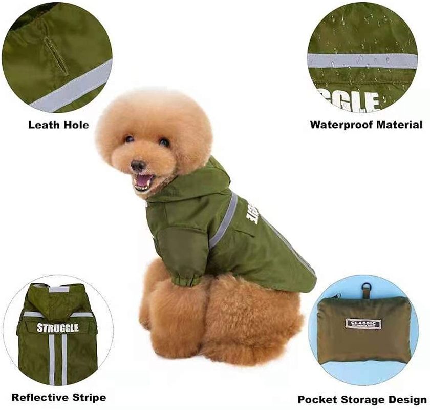 Chaquetas luminosas únicas de la lluvia del impermeable reflexivo al aire libre del animal doméstico con el bolso del almacenamiento para los perros