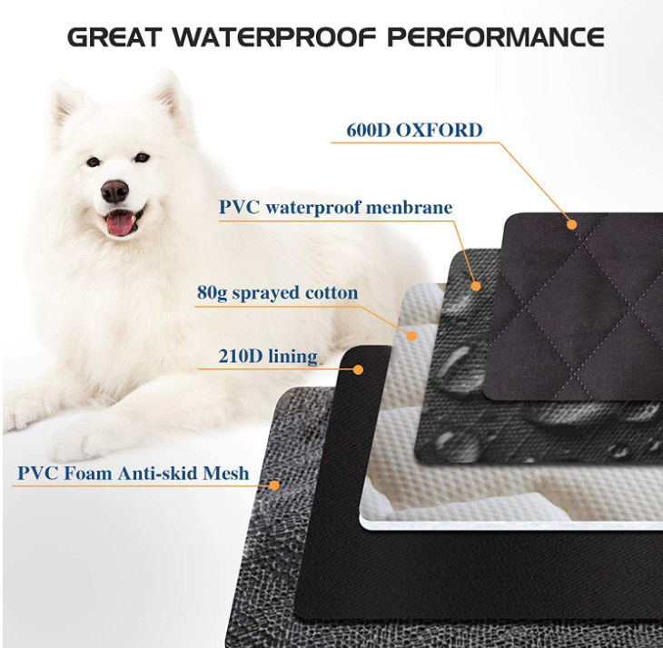 Estera durable del asiento de carro del perro negro de la hamaca 900g del perro de Seat trasero del camión de la prenda impermeable
