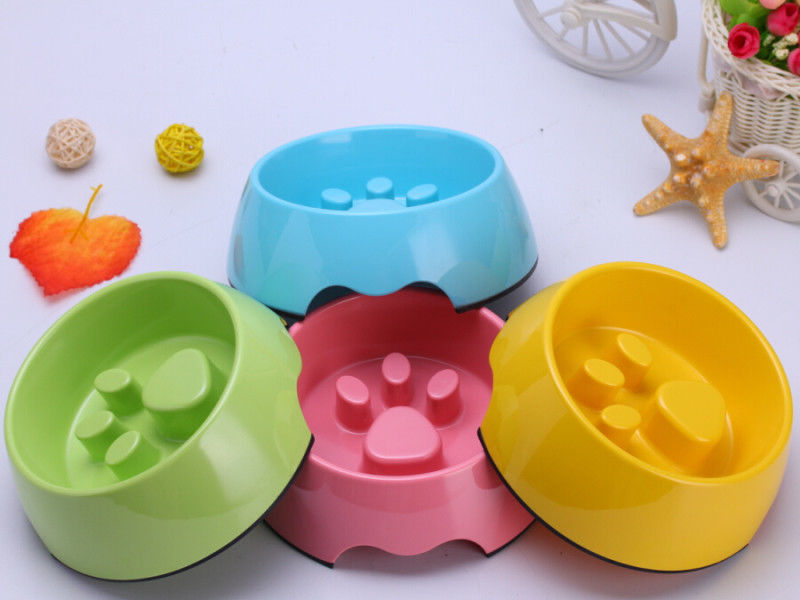 No deslice el cuenco lento del perrito del alimentador de la consumición Cat Bowl Prevent Cat Food del chapoteo del animal doméstico lento del agua