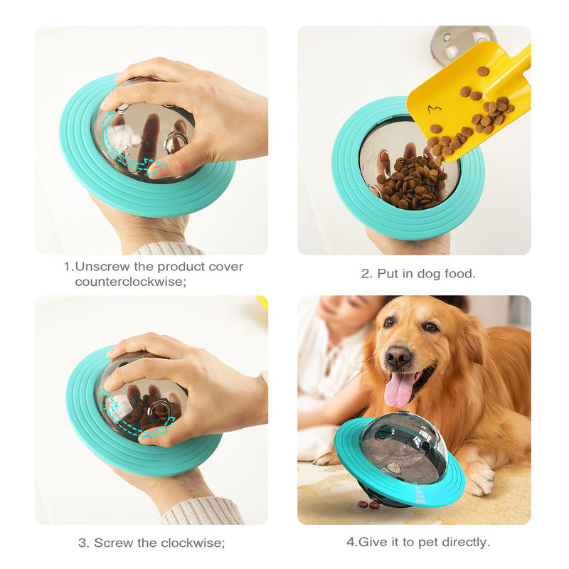 Bola lenta 13.5*15 interactivo *12cm del alimentador de la comida del índice de inteligencia del juguete del dispensador de la invitación del perro del planeta