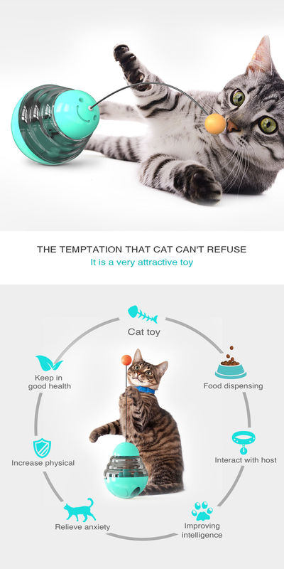 2 en 1 bola interactiva de Shaped Pet Treat del vaso de Cat Slow Feeder Ball Detachable