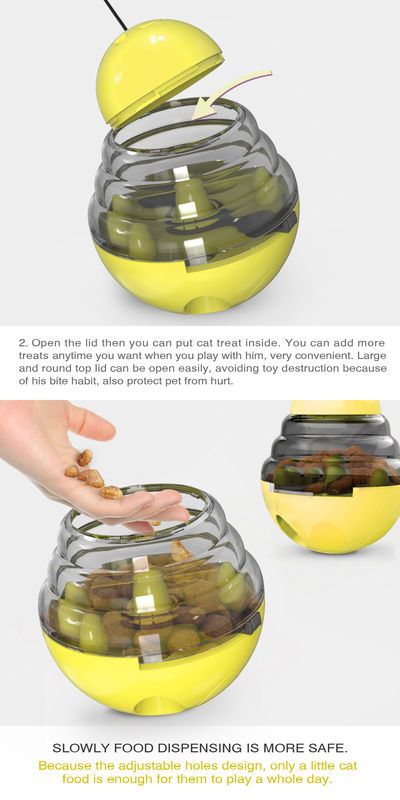 2 en 1 bola interactiva de Shaped Pet Treat del vaso de Cat Slow Feeder Ball Detachable