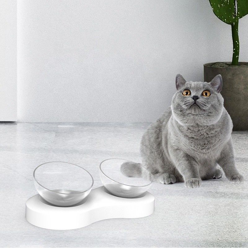 Pequeños animales dobles elevados de Cat Food Bowls Funny For los 32.3*16.5*9.5cm