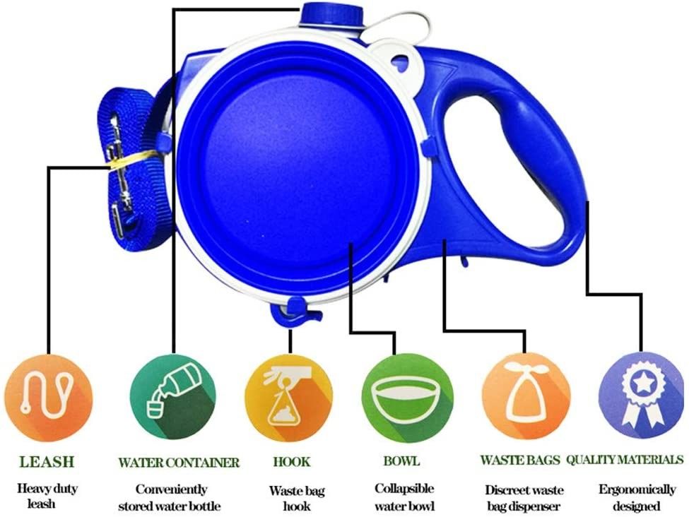 Accesorios antis del animal doméstico del cuenco de la botella de agua de la correa de perro del resbalón el 16ft