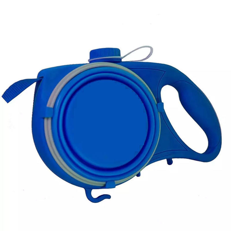 5 EN 1 botella de agua portátil del perro de la correa de perro de nylon con el dispensador plegable del bolso del impulso del perro del cuenco