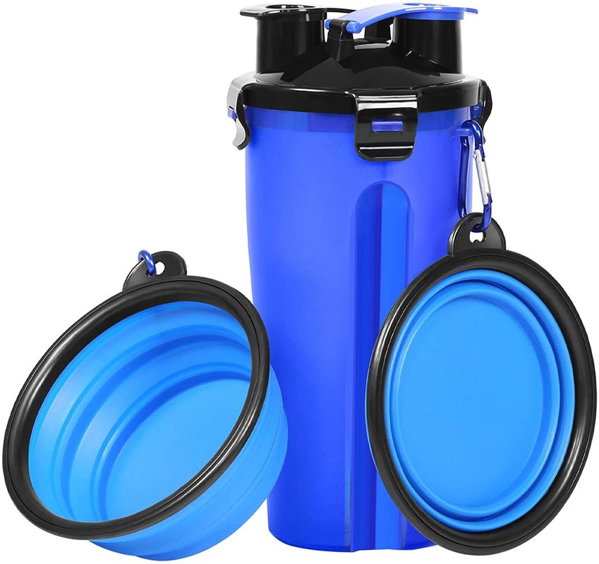 agua del perro 350ml y botella Hallupets de la comida con los cuencos portátiles plegables