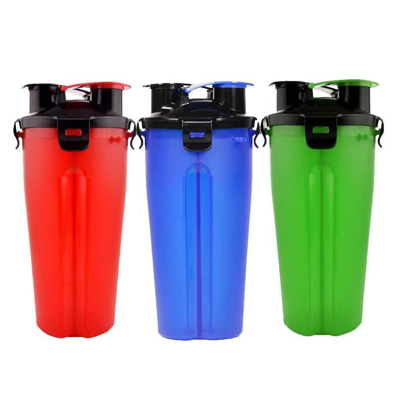 Envase de alimento para animales de la botella de agua del perro 2 in-1 con los cuencos plegables del perro