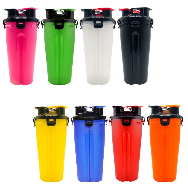 Botella de agua portátil 2 en 1 para caminar al aire libre de los perros con el cuenco plegable