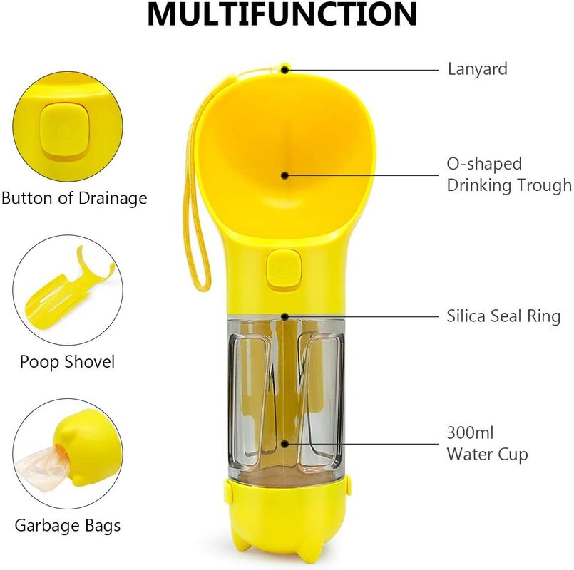 Tenedor de consumición del bolso de la basura de la botella 300ML del perro portátil