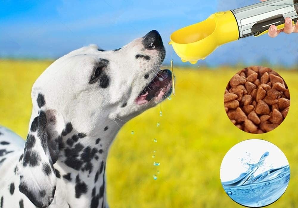 Mutifunctional 4 en 1 botella de agua portátil 300ML del perrito para caminar y el viaje